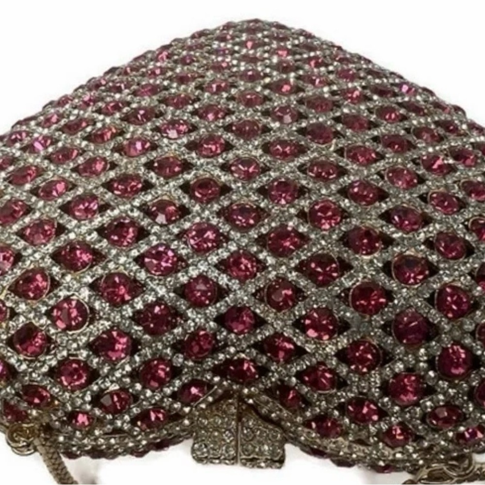 Hand Placed Crystal and Pink Jewel Handbag Clutch | NWOT | OS - Picture 3 of 8